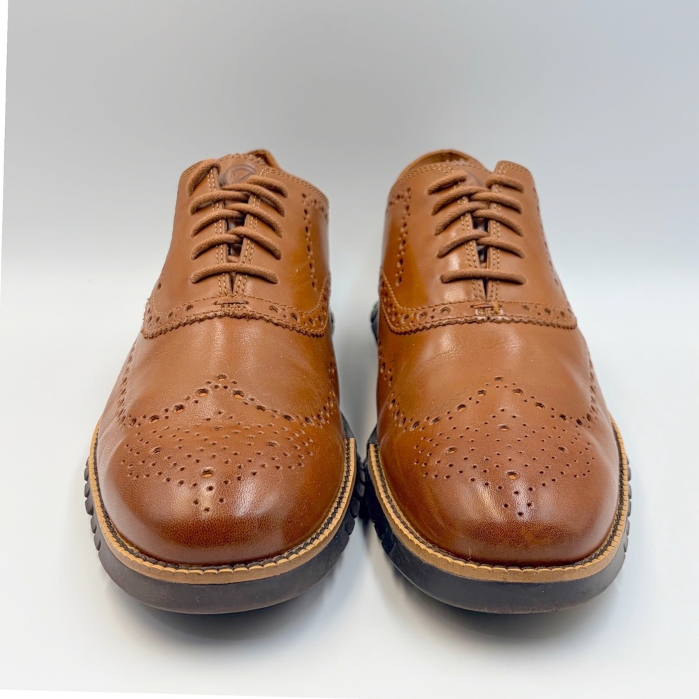 Cole Haan Zerogrand Wingtip Oxford British Tan Leather C29411 Mens 10.5 M - Picture 9 of 13